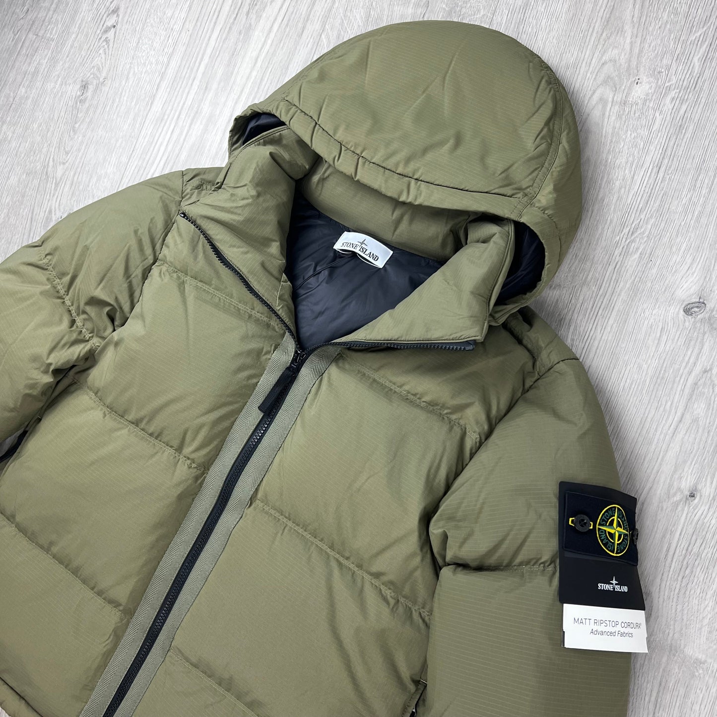 Stone Island Ripstop Down Jacket - Military Green