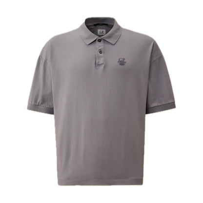 Cp Company Box Fit 989 Logo Polo Shirt In Lavender With Certilogo