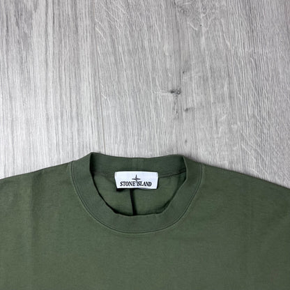 Stone Island Combed Organic Patch T-Shirt - Military