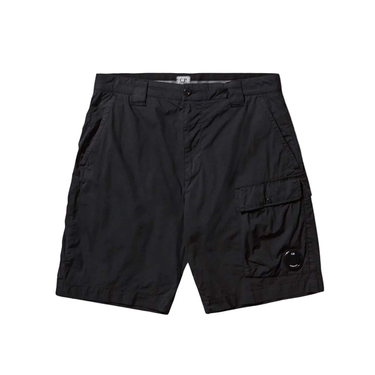Cp Company 111A 50 Fili Lens Cargo Shorts In Black