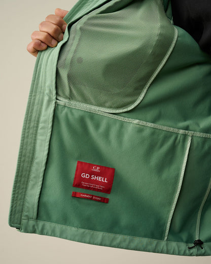 Cp Company Gd Shell Mixed Jacket In Green Bay