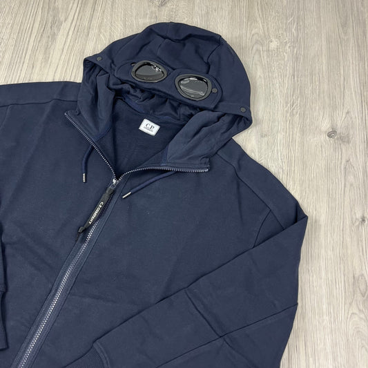 CP Company Raised Fleece Goggle Hoodie - Navy