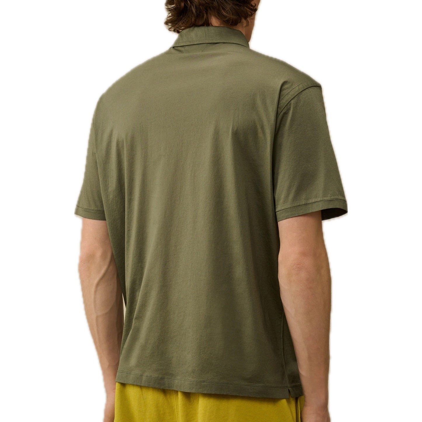 Cp Company No Gravity Jersey Logo Polo Shirt In Thyme with Certilogo