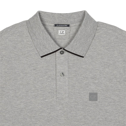 Cp Company 001A Metropolis Stretch Piquet Polo Shirt In Graphite