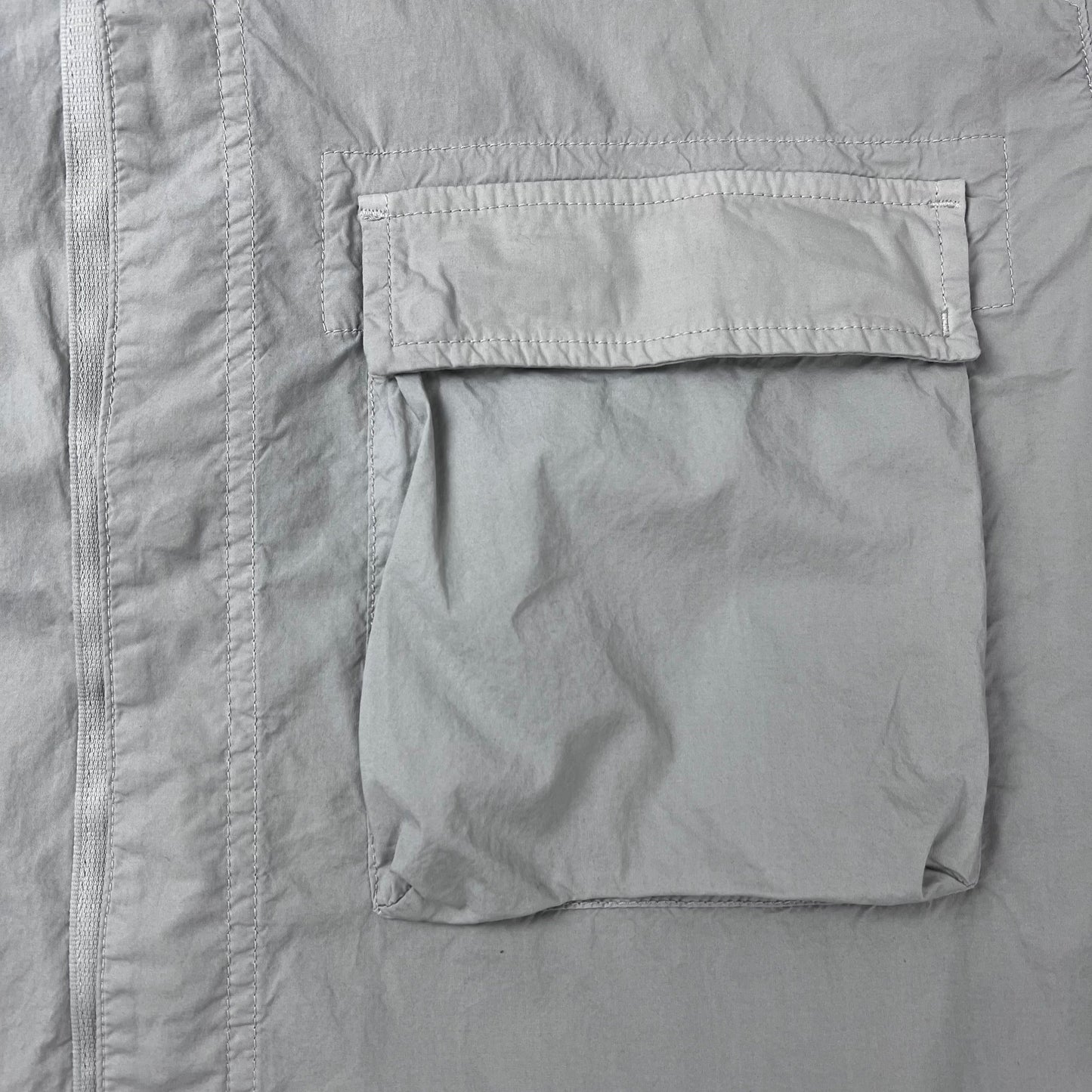 Stone Island 'Paracadute' Zip Overshirt - Pearl Grey