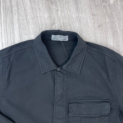 Stone Island Zip Overshirt - Black