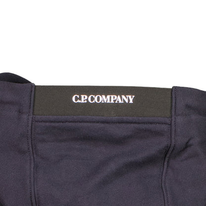 Cp Company 16cm Diagonal Raised Lens Overhead Hoodie In Navy