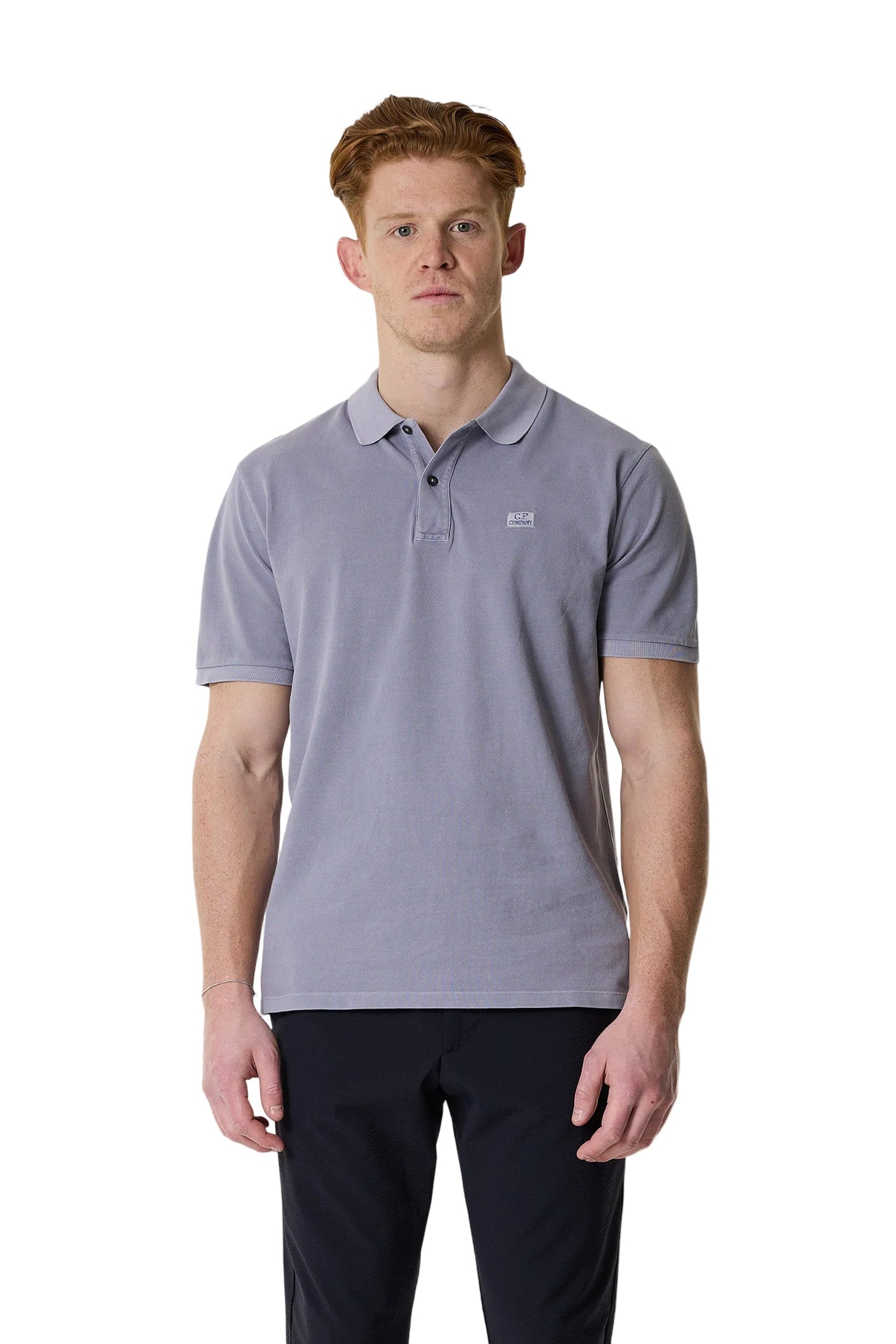 Cp Company 180A Resist Dyed Polo Shirt In Lavender