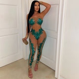 Load image into Gallery viewer, Aura glam jumpsuit (Green)
