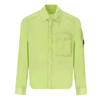 Cp Company Chrome-R Pocket Overshirt in White Pear Green