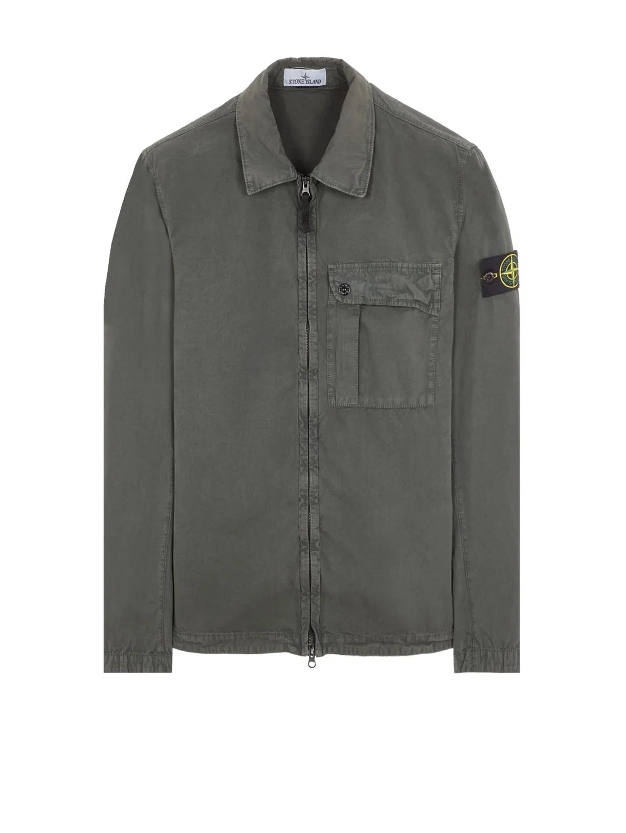 Stone Island Garment Dyed Overshirt Musk Green