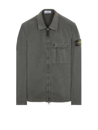 Stone Island Garment Dyed Overshirt Musk Green