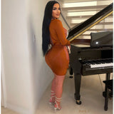 Load image into Gallery viewer, Adore ruched dress (Cognac)