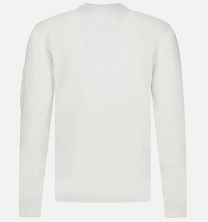 Cp Company Vanise Lens Knit Sweatshirt In White Melange