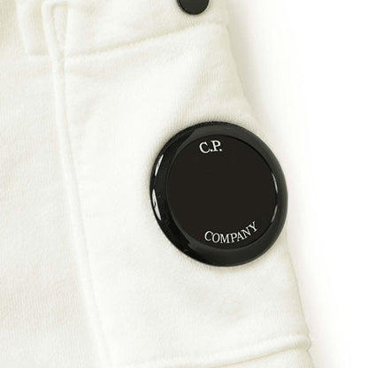 Cp Company 099A Brushed Emerised Resist Dyed Lens Hoodie In White