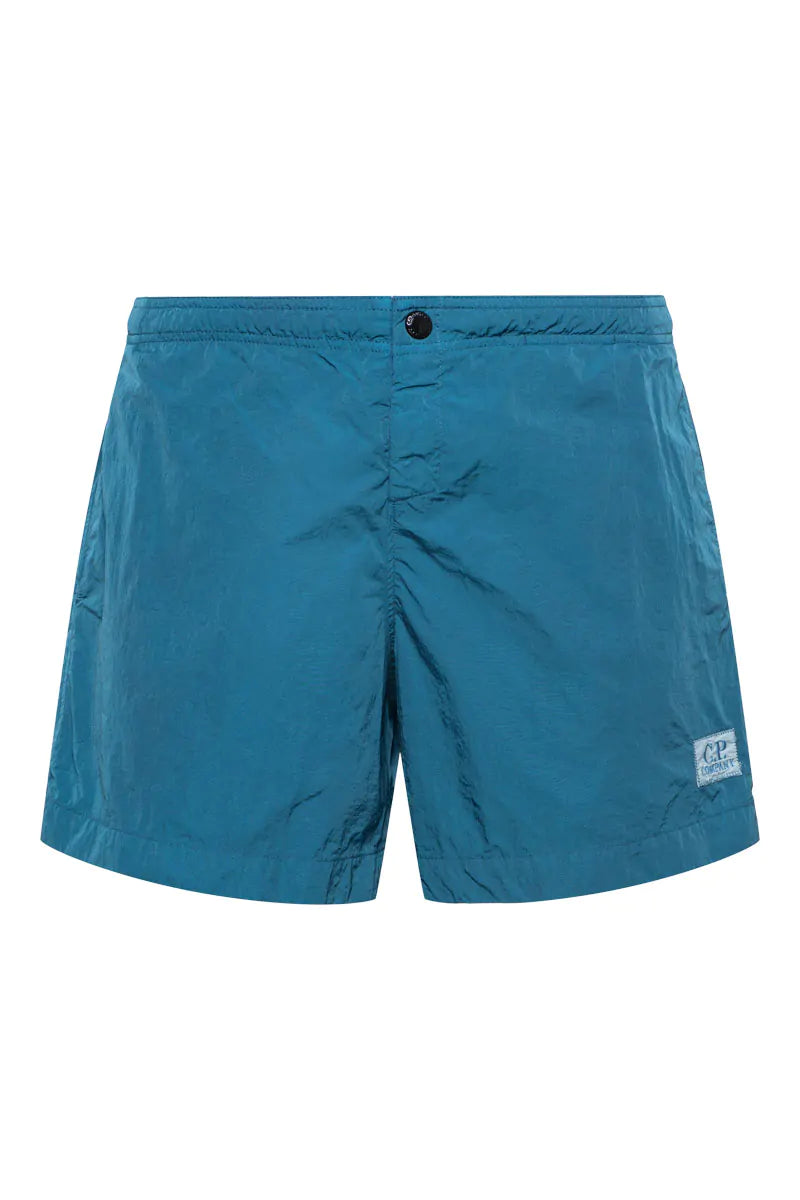 Cp Company 201A Eco Chrome-R Button Swimshorts In Ink Blue