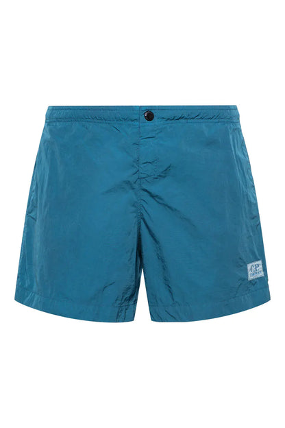 Cp Company 201A Eco Chrome-R Button Swimshorts In Ink Blue