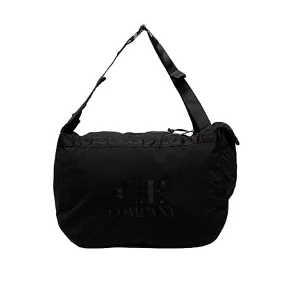 Cp Company Plain Paper Touch Zipped Logo Bag In Black with Certilogo