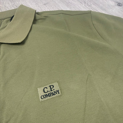 CP Company Piquet Polo Shirt - Dried Herb