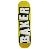Load image into Gallery viewer, Baker Skateboard Deck Logo Veneers B2 Yellow 8.5" x 32.5"