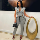 Load image into Gallery viewer, Zuri lounge pants set (Grey/black)