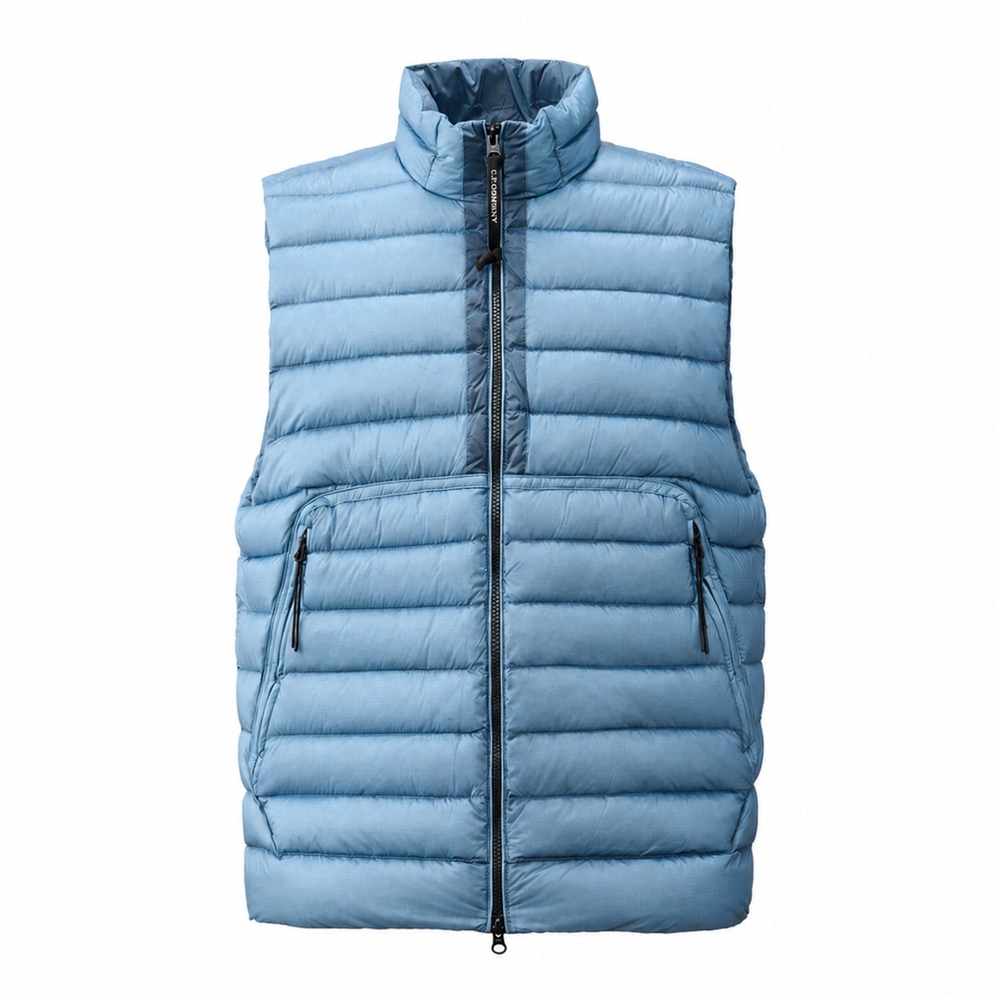 Cp Company 201A D.D Shell Lens Down Gilet In Pacific Coast with Certilogo