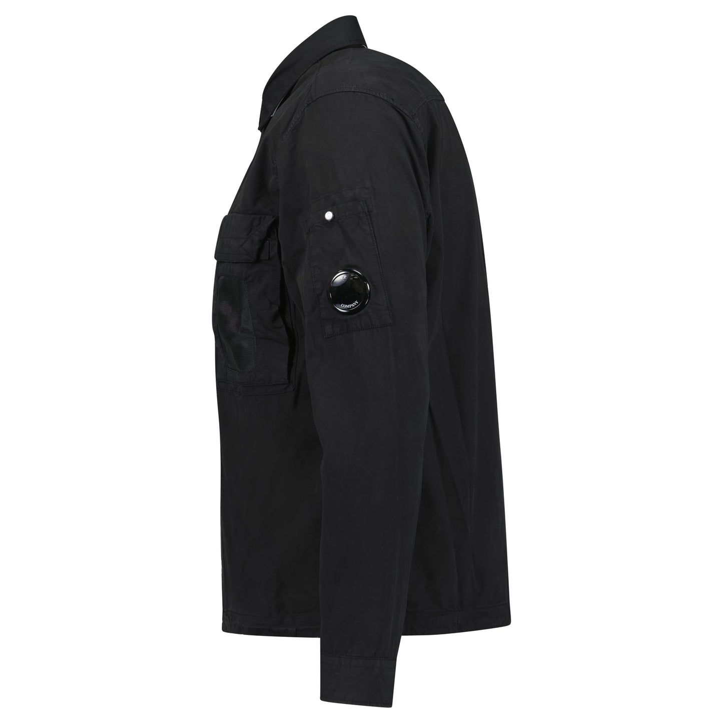 Cp Company 142A Organic Cotton Gabardine Overshirt In Black