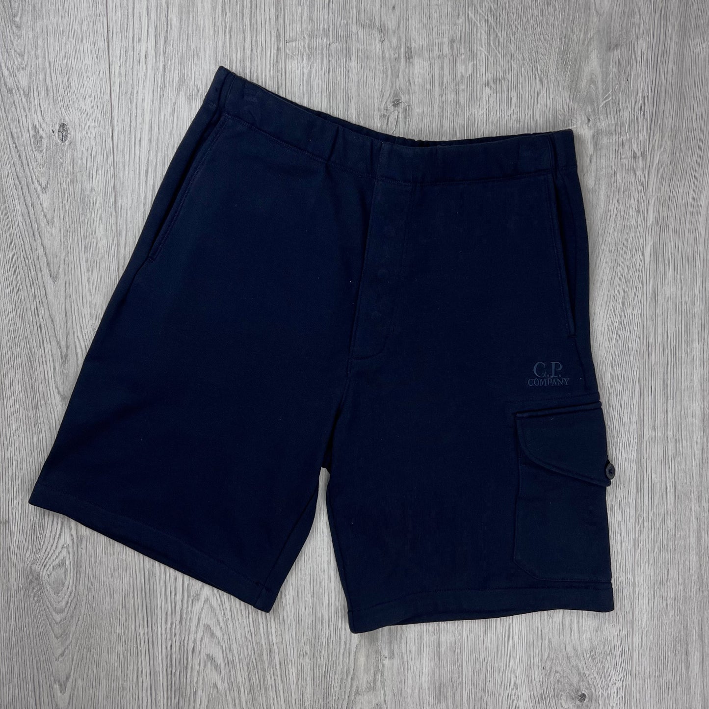 CP Company Raised Fleece Jersey Shorts - Navy
