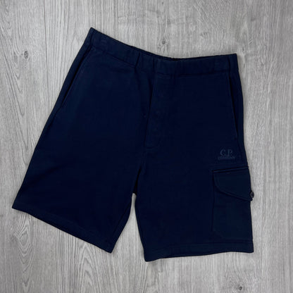 CP Company Raised Fleece Jersey Shorts - Navy