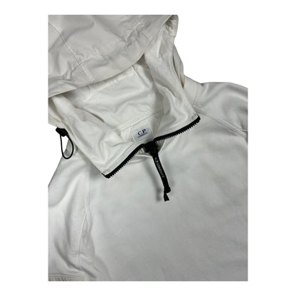 Cp Company Diagonal Raised Mixed Shell Hoodie In White