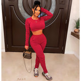 Load image into Gallery viewer, Davia ruched pants set (Wine)
