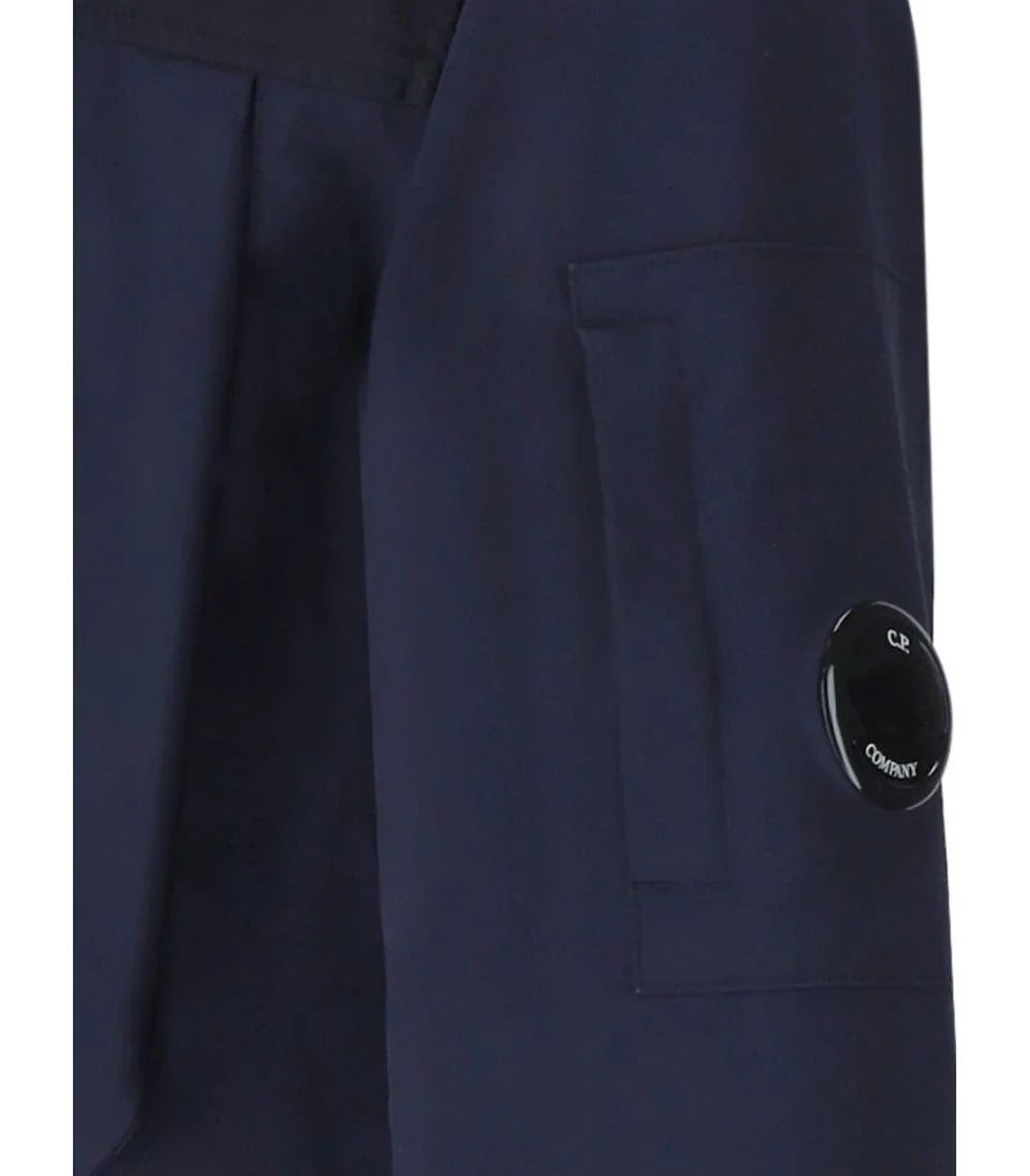 Cp Company Gd Shell Mixed Jacket In Navy