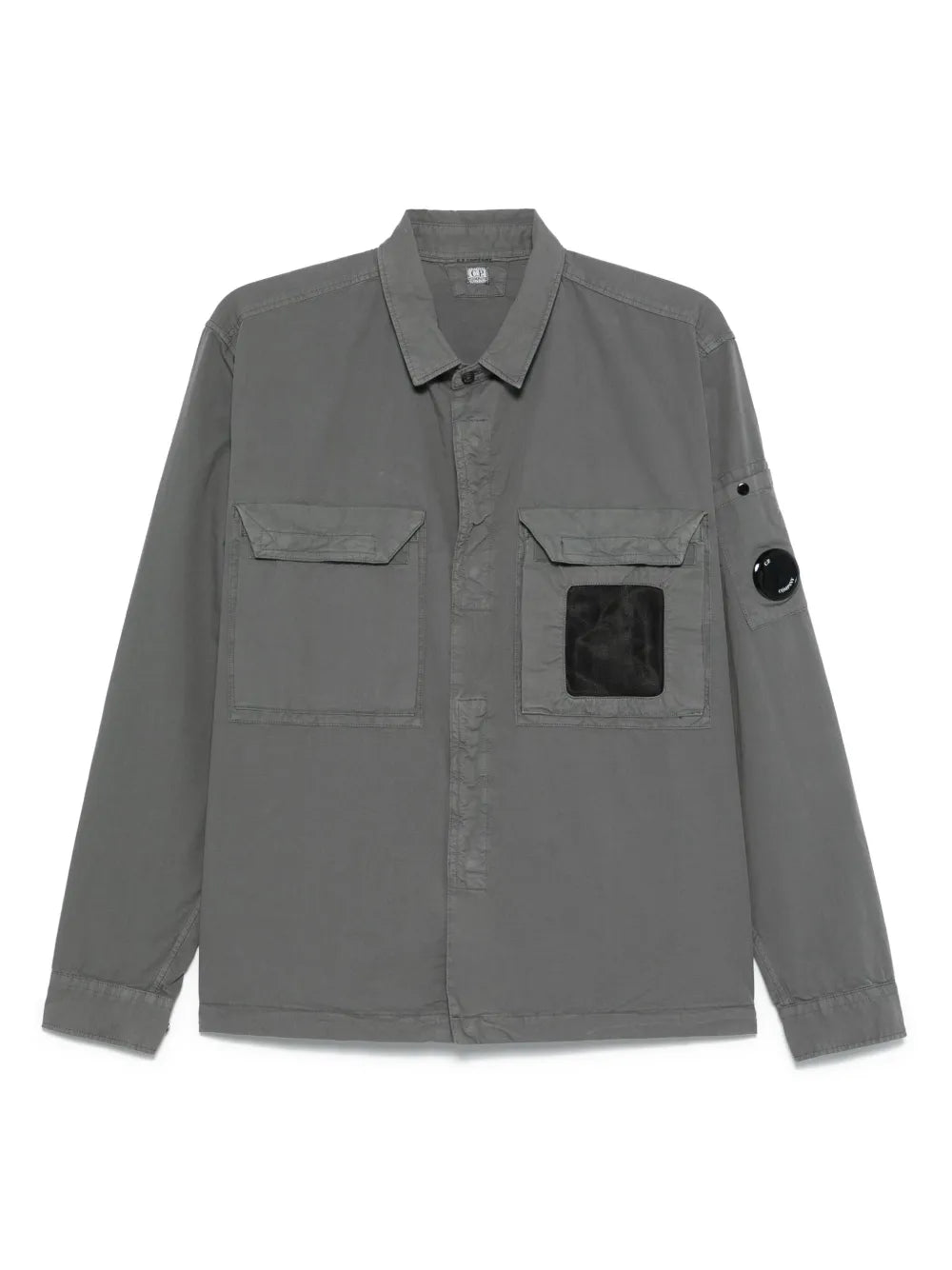 Cp Company 142A Organic Cotton Gabardine Overshirt In Smoked Pearl with Certilogo