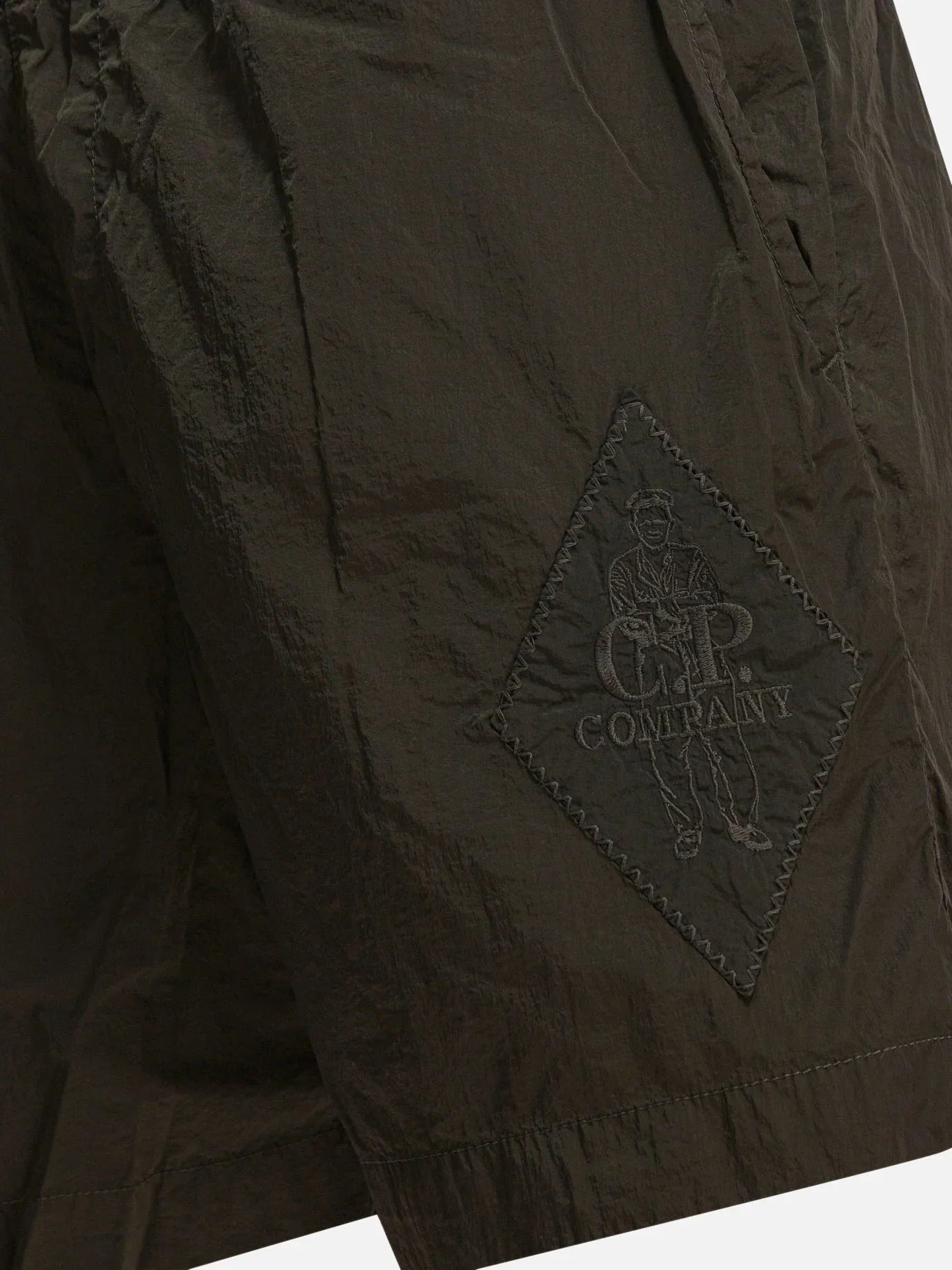 Cp Company Eco-Chrome British Sailor Swim Shorts In Ivy Green With Certilogo