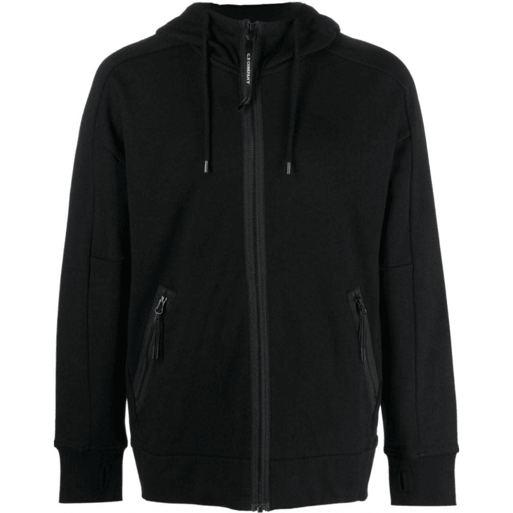 Cp Company Goggle Full Zip Hoodie In Black