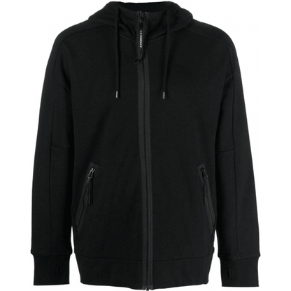 Cp Company Goggle Full Zip Hoodie In Black
