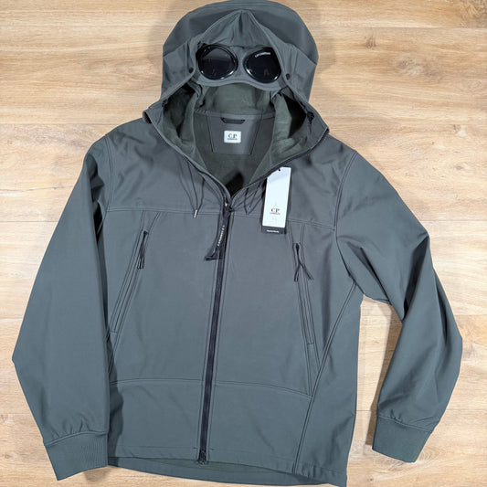 C.P. Company Shell-R Goggle Jacket in Dark Shadow - Grey