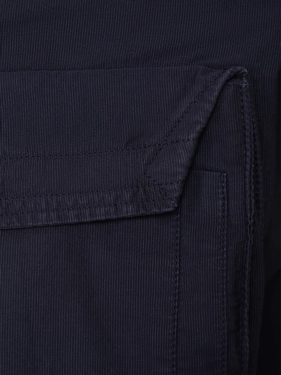 Cp Company 156A Ottoman Hooded Lens Overshirt In Navy