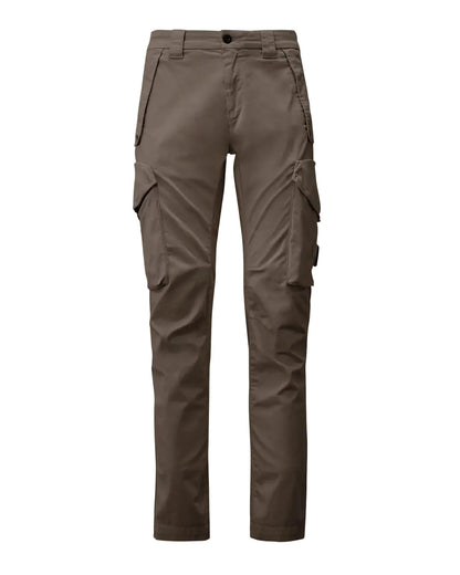 Cp Company 058A Stretch Satin Lens Cargo Pants In Smoked Pearl