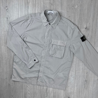 Stone Island 'Paracadute' Zip Overshirt - Pearl Grey
