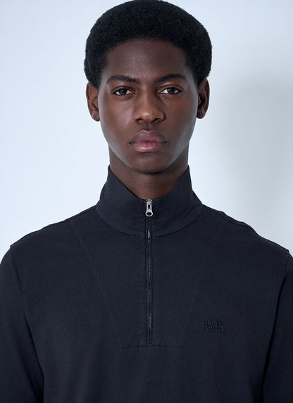 Cp Company 291A Half Zip Polo Shirt In Navy