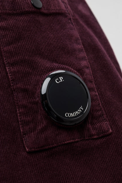 Cp Company Corduroy Utility Lens Overshirt In Potent Purple