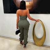 Load image into Gallery viewer, Tayla cargo jumpsuit (Olive)