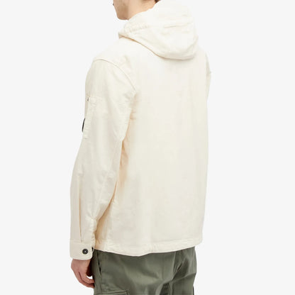 Cp Company 156A Ottoman Hooded Lens Overshirt In Pistachio Shell