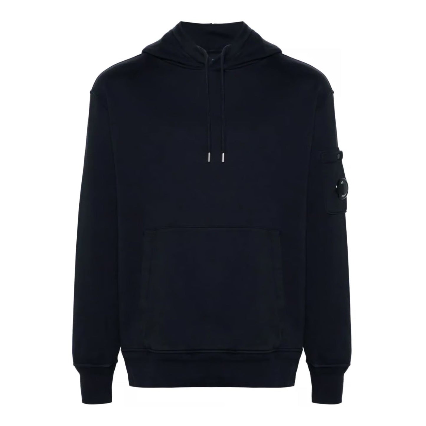 Cp Company 099A Brushed Emerised Resist Dyed Lens Hoodie In Navy