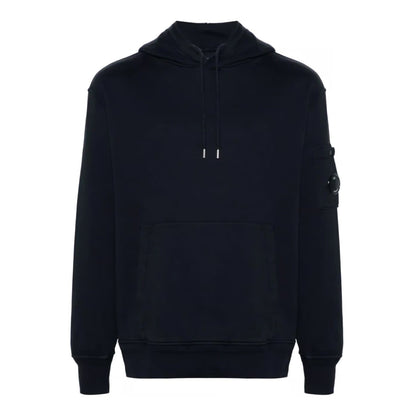 Cp Company 099A Brushed Emerised Resist Dyed Lens Hoodie In Navy