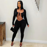 Load image into Gallery viewer, Vine ruched leggings set (Black)