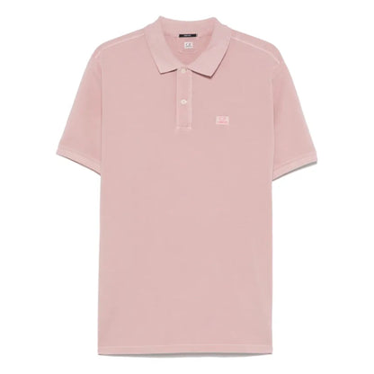 Cp Company 180A Resist Dyed Polo Shirt In Misty Rose