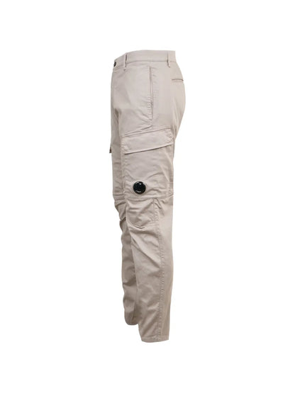 Cp Company 056A Stretch Sateen Cargo Pants In Drizzle Grey