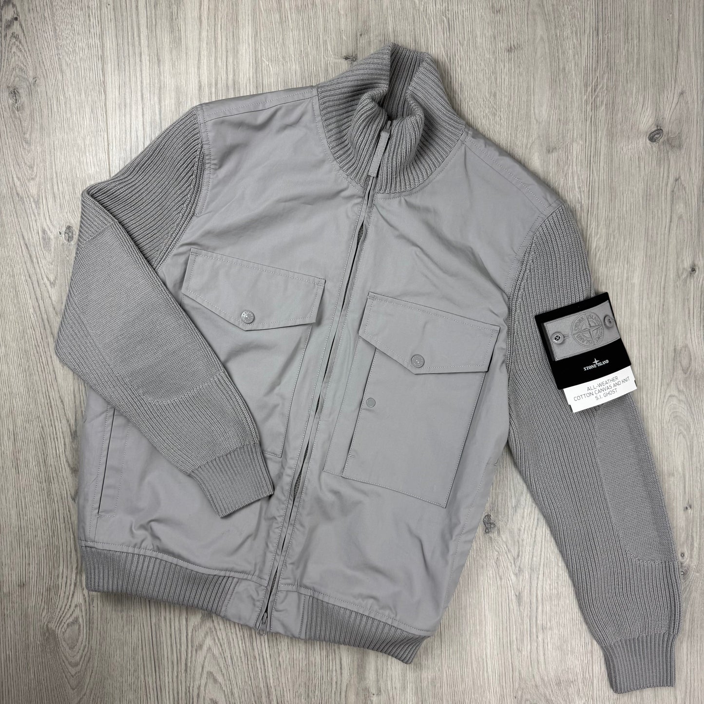 Stone Island Ghost Hybrid Knit Jacket - Dust Grey